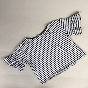 Ruffle Sleeve Striped Top